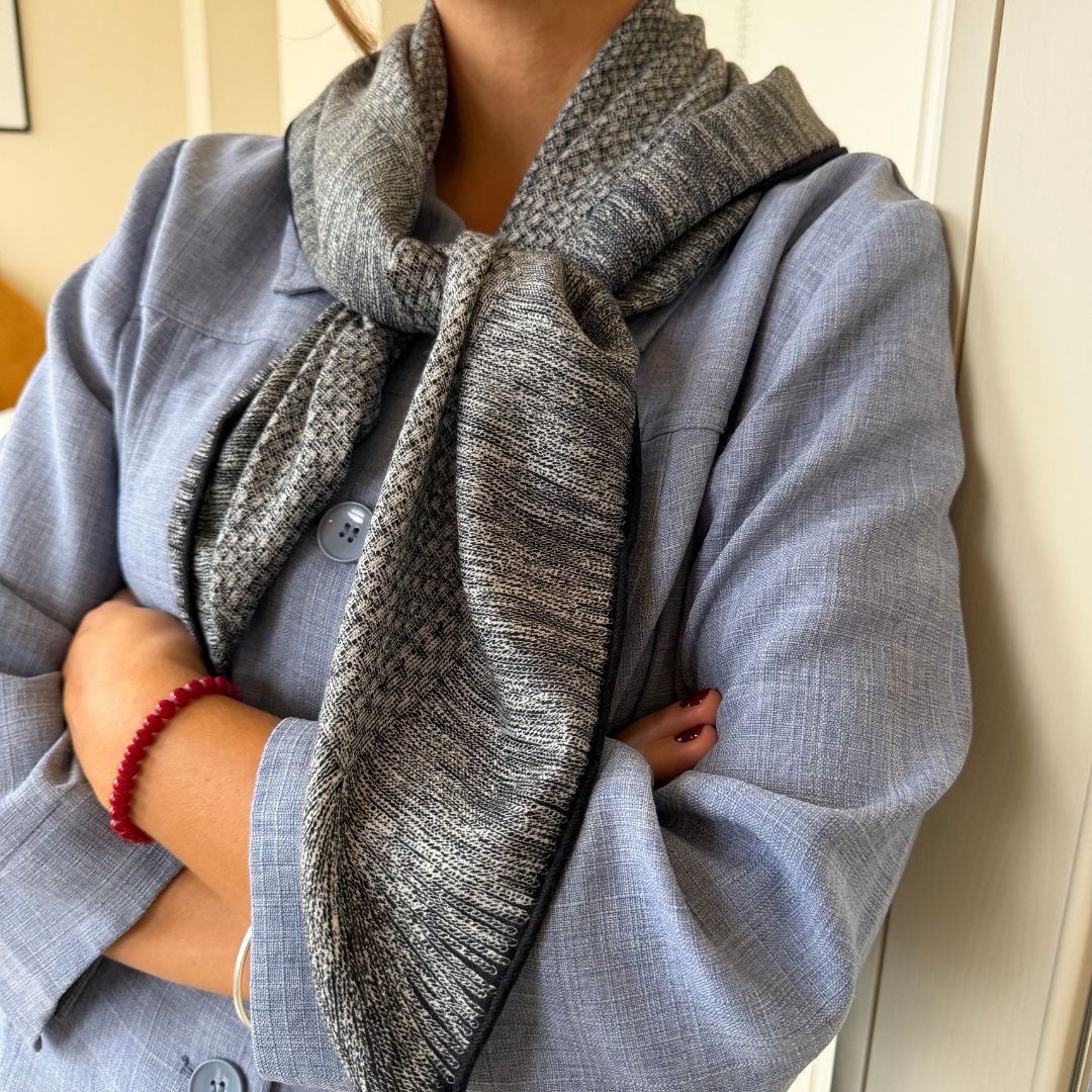 SilkWool Scarf – 70% Uld / 30% Mulberry Silke | Nordic Grey