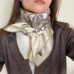 SilkWool Scarf – 70% Uld / 30% Mulberry Silke | Botanical Print