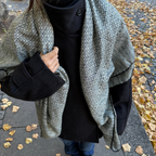 SilkWool Scarf – 70% Uld / 30% Mulberry Silke | Nordic Grey (XL 140x140)