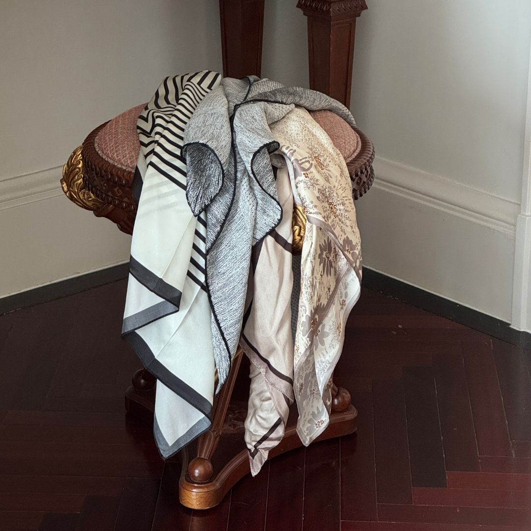 Silketørklæde | Beige | 68 CM