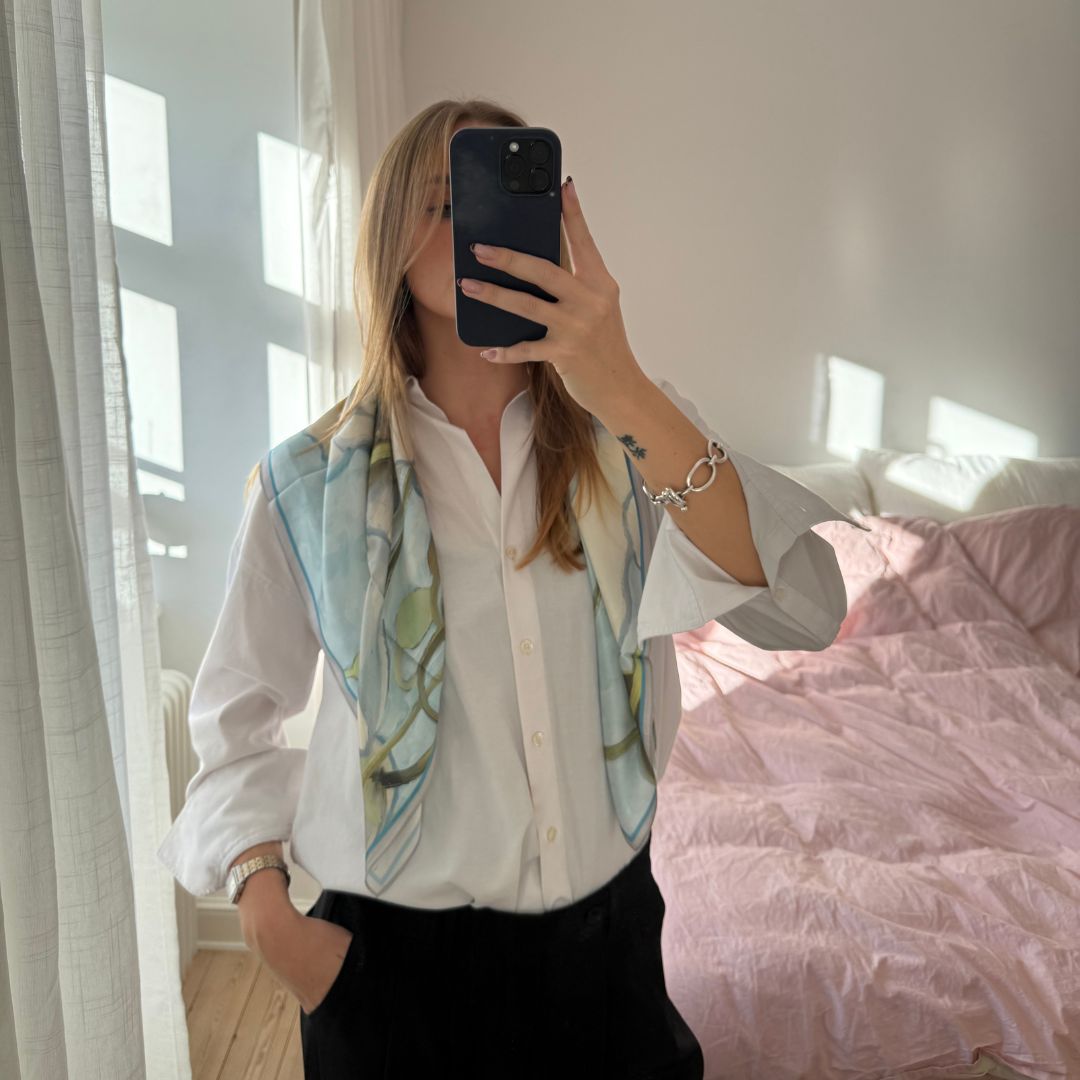 Silketørklæde | Light Blue Spring | 90 CM