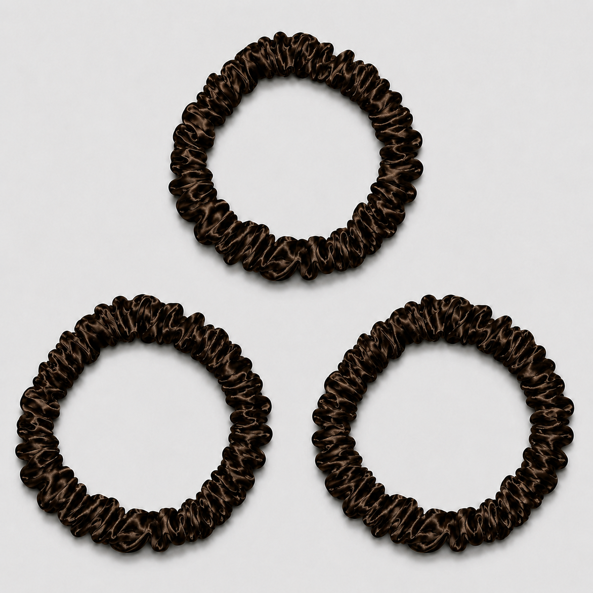 Silke Scrunchies Mini | 3-pak | Chocolate