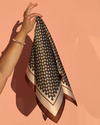 Silketørklæde | Brown and Beige Mix | 68 cm
