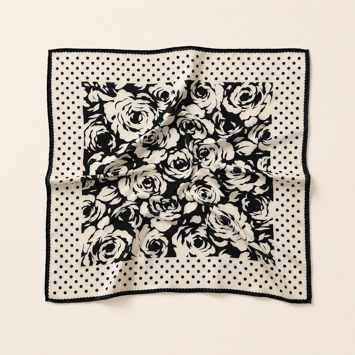 SilkWool Scarf – 70% Uld / 30% Mulberry Silke | Noir Bloom