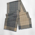 Brushed Silk Scarf | 100% Mulberry Silke | Nordic Check