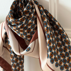 Silketørklæde | Brown and Beige Mix | 68 cm