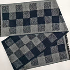 Brushed Silk Scarf – 100% Mulberry Silke | Deep Blue Mosaic